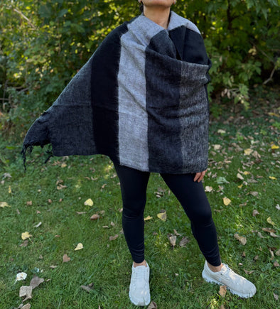 HIMALAYAN YAK WOOL SHAWL / WRAP - 75"X32"