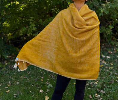 HIMALAYAN YAK WOOL SHAWL / WRAP - 82"X39"