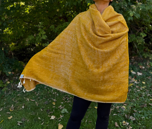 HIMALAYAN YAK WOOL SHAWL / WRAP - 82"X39"