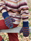 HIMALAYAN HANDKNITTED WOOL MITTEN/HAT WITH FLEECE LINING