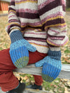 HIMALAYAN HANDKNITTED WOOL MITTEN/HAT WITH FLEECE LINING