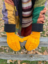 HIMALAYAN HANDKNITTED WOOL MITTEN/HAT WITH FLEECE LINING