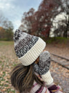 HIMALAYAN HANDKNITTED WOOL MITTEN/HAT WITH FLEECE LINING