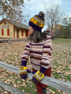 HIMALAYAN HANDKNITTED WOOL MITTEN/HAT WITH FLEECE LINING