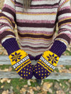 HIMALAYAN HANDKNITTED WOOL MITTEN/HAT WITH FLEECE LINING