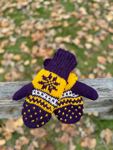 HIMALAYAN HANDKNITTED WOOL MITTEN/HAT WITH FLEECE LINING