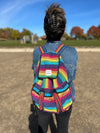 Handwoven Cotton 3 Pocket backpack - Rainbow