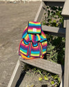 Handwoven Cotton 3 Pocket backpack - Rainbow