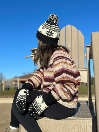 HIMALAYAN HANDKNITTED WOOL MITTEN WITH FLEECE LINING