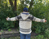 Wool hand-knitted fleece lined Jacket -Free shipping