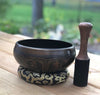 TIBETAN SINGING BOWL WITH MEDITATING BUDDHA 7"