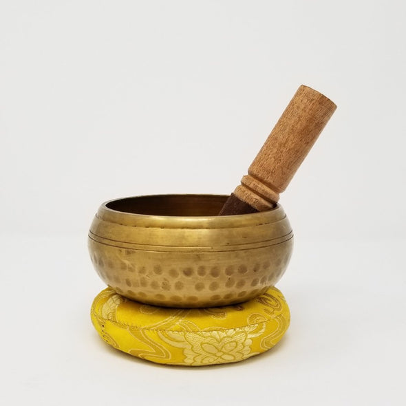 Tibetan Singing Bowl with Dharma Chakra 4"