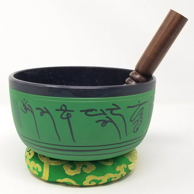 Tibetan Singing Bowl with Manjushri 7"