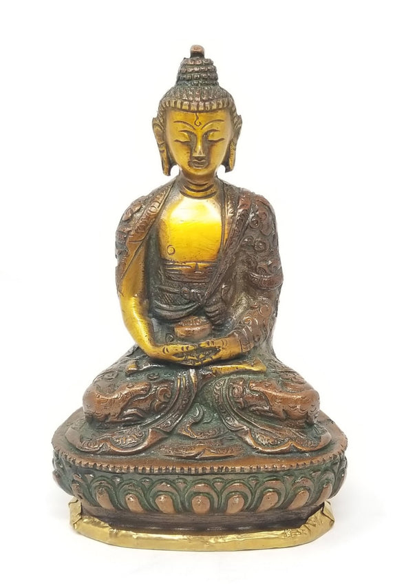 Brass Buddha 6" in Dhyan Mudra