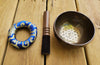 HAND BEATEN TIBETAN SINGING BOWL 5" WITH OM/FLOWER OF LIFE