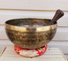 Handmade singing bowl with eight auspicious symbol 10.5"