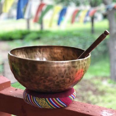 HAND BEATEN TIBETAN SINGING BOWL 12"