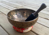 HAND BEATEN TIBETAN SINGING BOWL WITH FLOWER OF LIFE 9"