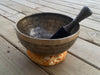 HAND BEATEN TIBETAN SINGING BOWL WITH COMPASSION MANTRA AND OM 9"